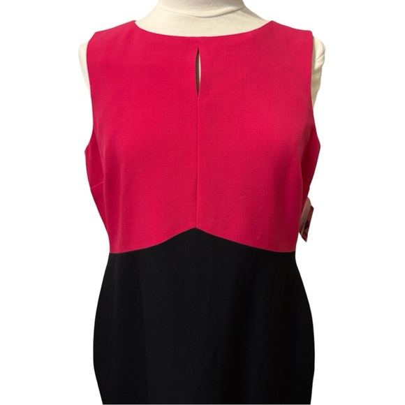 NWT Kasper Dress Sleeveless Sheath Color Block Gilded Age Keyhole - Picture 3 of 13